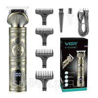 Акумуляторна машинка для стрижки волосся VGR V-962 тример для бороди та вусів з насадками 1-7 мм