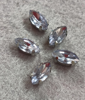 Страз(стекло) в оправе/ 5×10мм/ светло фиолетовый/ 5 шт