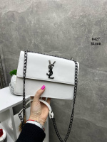 Білий — Л - стильний каркасний клатч на ланцюжку під клапаном (0427)