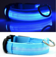 Ремешок регулируемый для собак светящийся 9390 S голубой
