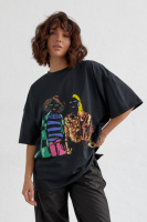 Футболка з яскравим принтом у стилі Street art — темно-сірий колір, L (є розміри)