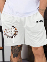 Білі чоловічі шорти з ДТФ