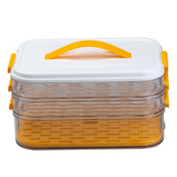 Контейнер для заморозки и хранения продуктов 3-ярусный в холодильнике 16.5 см Оранжевый HP50657