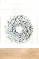 Ковалівський засніжений вінок 75 см з литих гілочок | Великий різдвяний новорічний віночок Siga Group