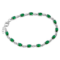 Серебряный браслет CatalogSilver с изумрудом nano 5.33ct, вес изделия 7,19 гр (1513682) 1720 размер