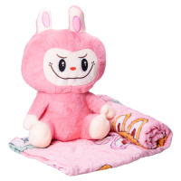 Мягкая игрушка-плед, подушка 3 в 1 Лабубу 50 см Красный ТМ COLORFUL HOME LAB2R