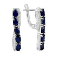 Серебряные серьги CatalogSilver с натуральным сапфиром 3.192ct (2112761)