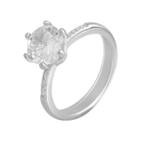 Серебряное кольцо CatalogSilver с фианитами, вес изделия 3,24 гр (2138068) 17 размер