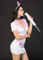 Еротичний костюм медсестри JSY Сексуальна Ніколетта Біло-рожевий S/M