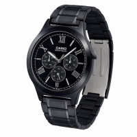 Чоловічий годинник Casio MTP-V300B-1A з багатофункціональним циферблатом та мінеральним склом