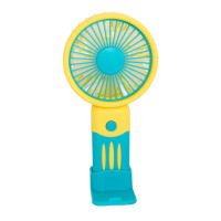 Портативный вентилятор на аккумуляторе Fan JX-991 с подставкой Жёлто-синий, мини вентилятор ручной (NS)