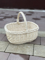 Кошик «Збройона» квадратний 1 шт. 35x25x15 см плетений з натуральної відбіленленої лози для Великодня пасхальна корзина