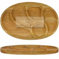 Менажница овальная на 5 секции 35х20х2 см