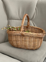 Кошик «Грибкова» 1 шт. 38x30x18 см плетений з натуральної лози для Великодня пасхальна корзина