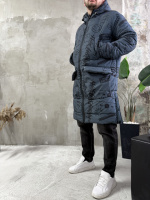 Куртка зимова з капюшоном принт чоловіча жіноча унісекс