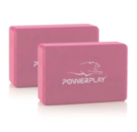 Блок для йоги 2 шт. (пара) PowerPlay 4006 Yoga Brick EVA Рожеві