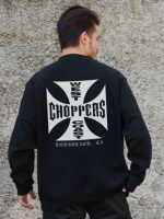 Утеплений оверсайз світшот на флісі з принтом Without Choppers Black