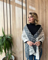 Двосторонній шарф Louis Vuitton сіро-молочний