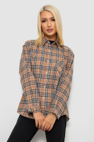 Сорочка жіноча в клітинку, колір мокко, 244R1070-3