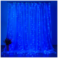 Светодиодная гирлянда штора-занавес на Новый Год « Водопад » 3х2м 240 LED оттенок свечения Синий