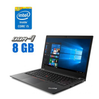 Ультрабук Lenovo ThinkPad T480s / 14« (1920x1080) IPS / Intel Core i5-8350U (4 (8) ядра по 1.7 - 3.6 GHz) / 8 GB DDR4 / 256 GB SSD / Intel UHD...