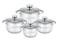 Набор кастрюль Haus Roland HR131-5, 4 шт из нержавеющей стали 2,1/2,8/3,9/6,1 л. Серебристый (HR131-5)