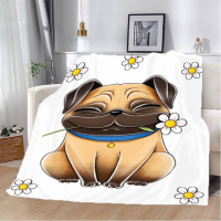 Плед 3D Нежный мопсик 2908_A 13289 160х200 см