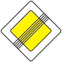 Дорожный знак 2.4 - Конец главной дороги. Знаки приоритета. ДСТУ 4100:2002-2014.