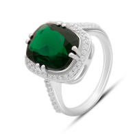 Серебряное кольцо CatalogSilver с изумрудом nano 5.234ct, вес изделия 4,63 гр (2159681) 18 размер