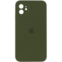 Чохол Silicone Case Square Full Camera Protective (AA) для Apple iPhone 11 (6.1«), Зелений / Dark Olive - купити в SmartEra.ua