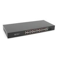 POE коммутатор гигабитный Merlion 24 POE + 2 RJ45 + 2 SFP 10/100/1000 встроенный блок питания 52V 6.15A