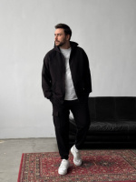 Чоловічий спортивний костюм Jack з кофтою на блискавці чорний RD431