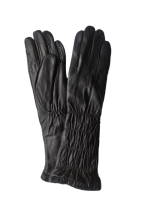 Женские удлинённые кожаные перчатки Paidi черные