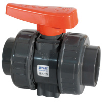Кран кульовий промисловий ПВХ Effast BDRBK1D0200 серії «BK1» з муфтовим закінченням, d20 мм