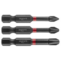 Набор бит Graphite ударные 3 ед., 1/4«, PH1/2/3 x 50мм, сталь S2 (56H543)