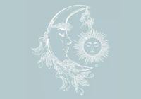 Тимчасове біле тату перевідне Місяць і сонце ArleySign 83x83 мм
