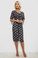 Халат жіночий на блискавці в горох, колір чорний, 257R1030-5