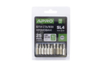 Бита Apro - SL4 x 25 мм хром (10 шт.) 1 шт.