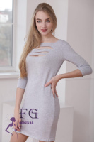 Сукня з перфорацією «Play» оптом | Розпродаж моделі 46, Сірий