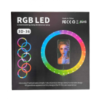 Кільцева LED лампа 3D-36RGB USB 36cm