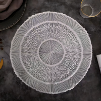 Сервировочная салфетка под горячее круглая, коврик сервировочный серебристый набор 2 шт
