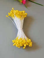 Тычинка 3 мм / жёлтый / 95-98 шт / глянец двусторонняя