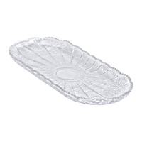 Сервировочное блюдо для подачи закусок 33.5х15х2 см стеклянное овальное HP-YH-25