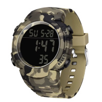 Чоловічий тактичний годинник Sanda 2182 Camo Yellow-Black з електронним циферблатом та підсвічуванням