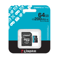 Карта памяти Kingston Canvas GO! Plus microSDHC Class 10 UHS-I U3(R200MB/s), 64GB