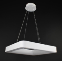 Люстра светодиодная подвесная LED светильник для квартиры на потолок лэд с пультом 27553 Белый 25-90х48х48 см.