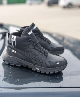 Черевики зимові шкіряні Puma набивна вовна чорні