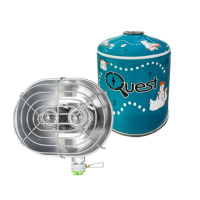 Набор Газовый обогреватель BRS-H22 + Газовый баллон резьбовой бутановый Quest 450гр