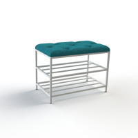 Банкетка для обуви Женева-1 60см велюр бирюзовый 2-0-9003