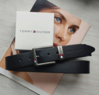 Чоловічий шкіряний ремінь Tommy Hilfiger black